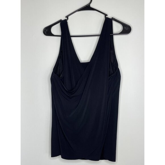 MagicSuit Solids Black Tankini Underwire Draped Back Flowy Thick Strap Size 12‎ - Picture 3 of 8